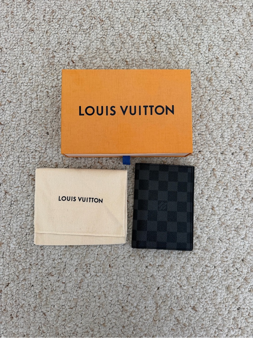 Louis Vuitton Black Damier Graphite Passport Holder